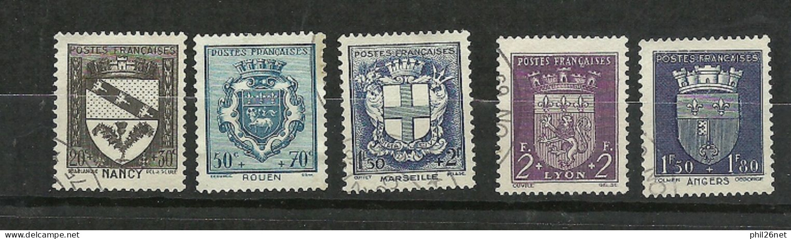 France   N° 526; 528 ; 532 ; 533 Et  558  Blasons   Oblitérés    B /T B  Voir Scans  Soldé  ! ! ! - Oblitérés