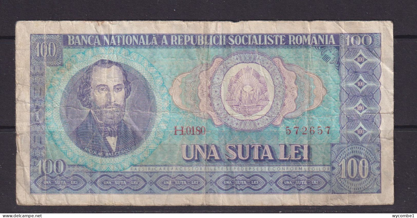 ROMANIA - 1966 100 Lei Circulated Banknote - Roumanie