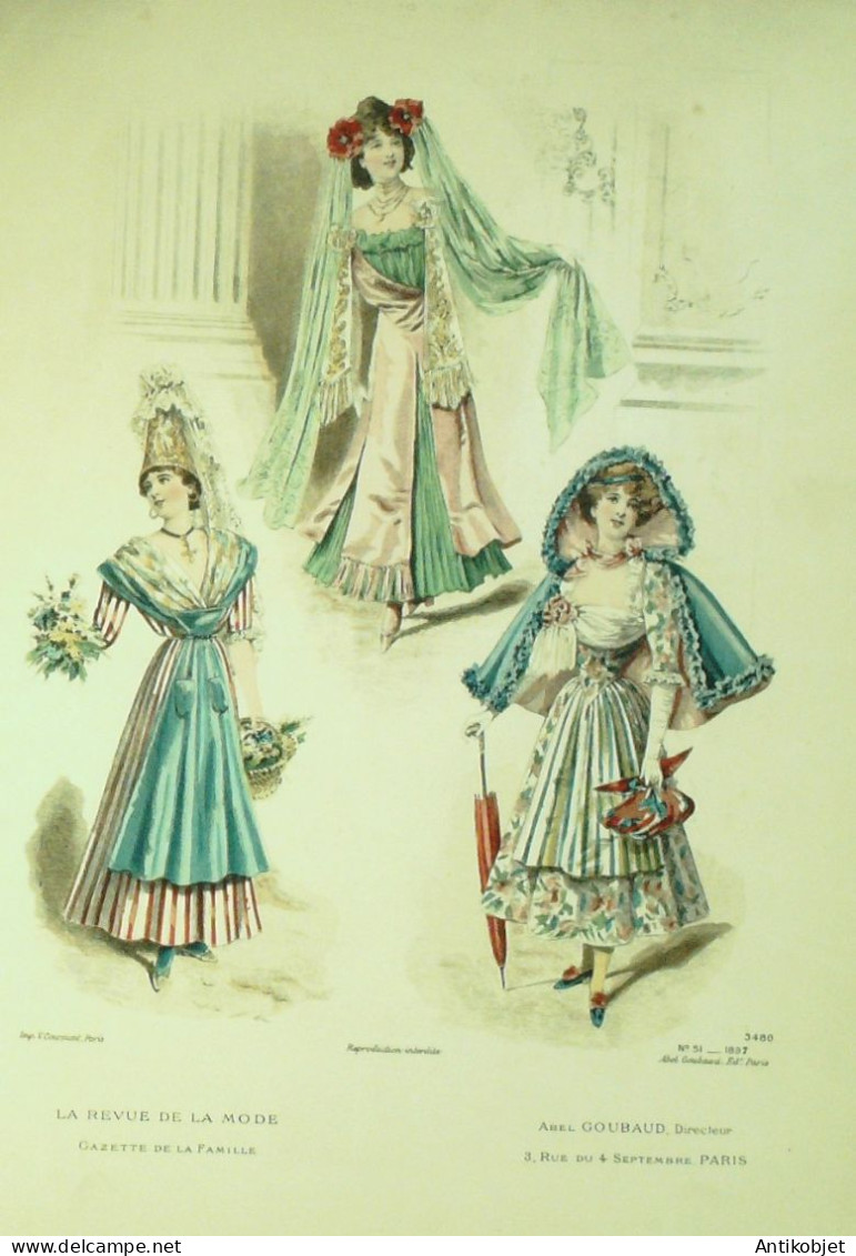 Gravure De Mode Revue De La Mode Gazette 1897 Travestissements N°51 - Avant 1900