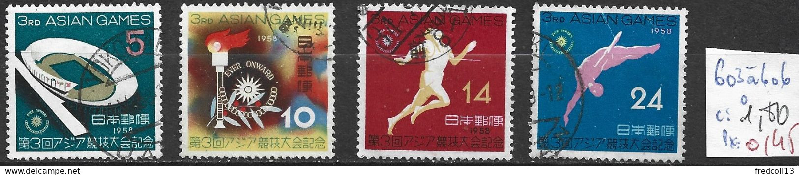 JAPON 603 à 606 Oblitérés Côte 1.80 € - Used Stamps