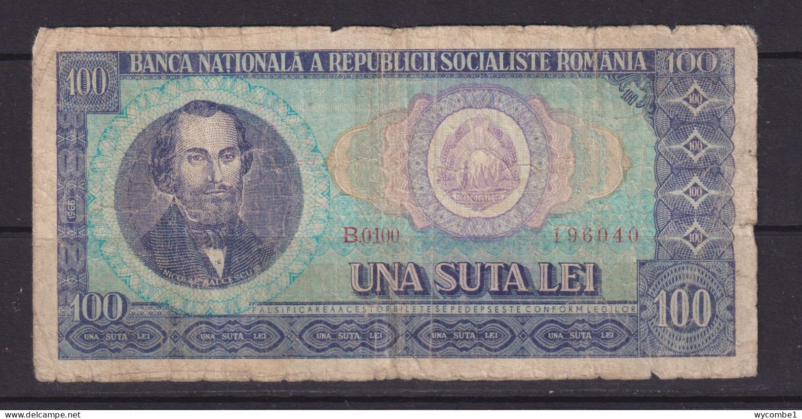 ROMANIA - 1966 100 Lei Circulated Banknote - Roumanie