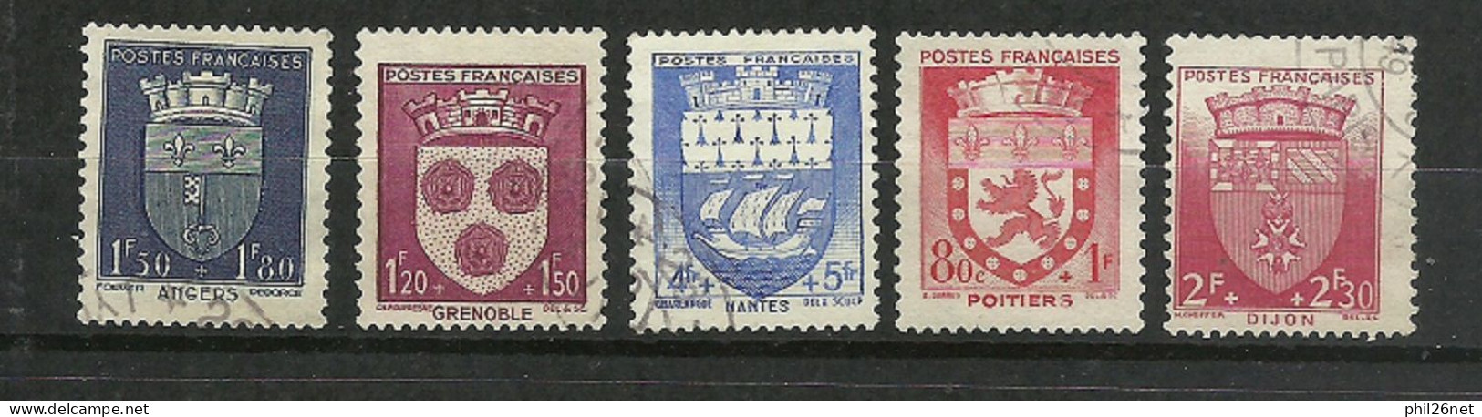 France   N° 555; 557 à 559 Et 562     Blasons     Oblitérés    B /T B  Voir Scans  Soldé  ! ! ! - Used Stamps