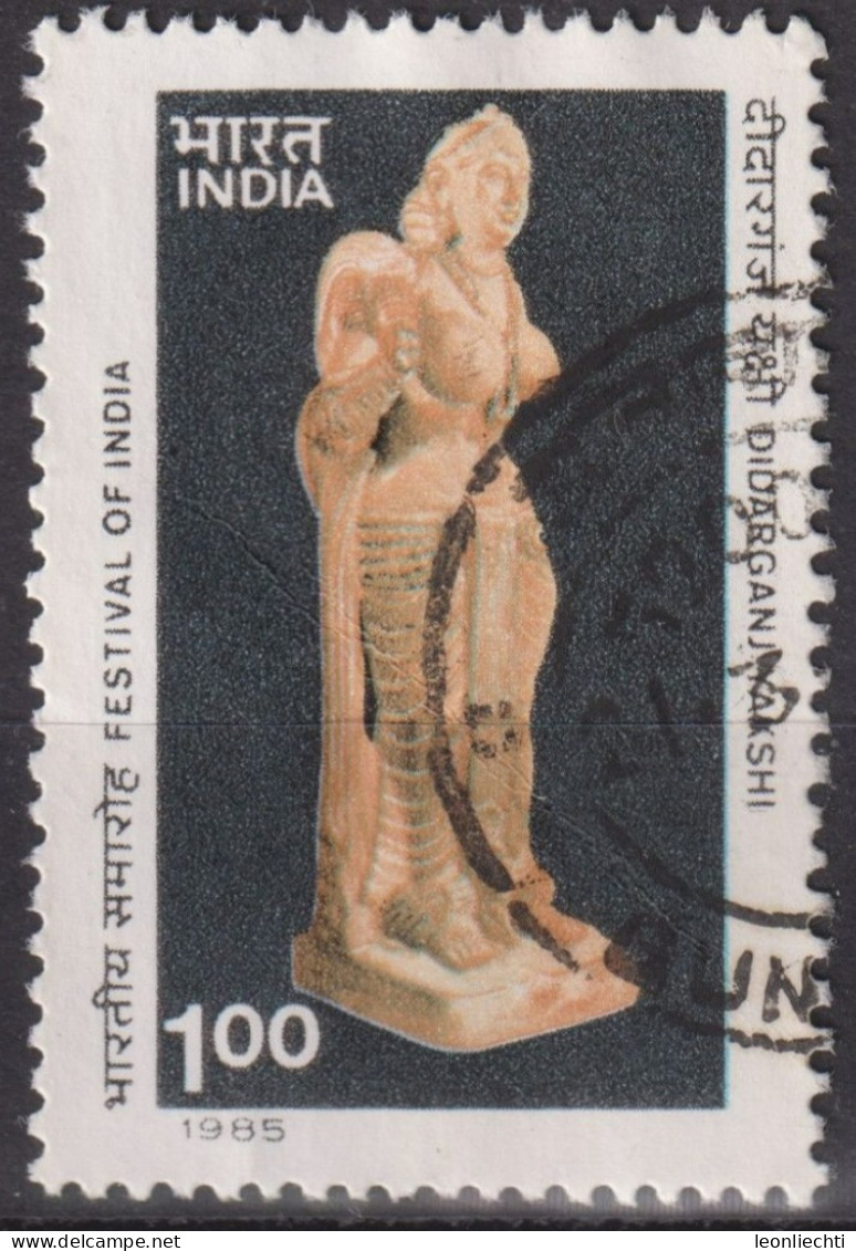 1985 Indien ° Mi:IN 1024, Sn:IN 1091, Yt:IN 841, Statue Of Didarganj Yakshi (Deity), Festival Of India - Gebraucht