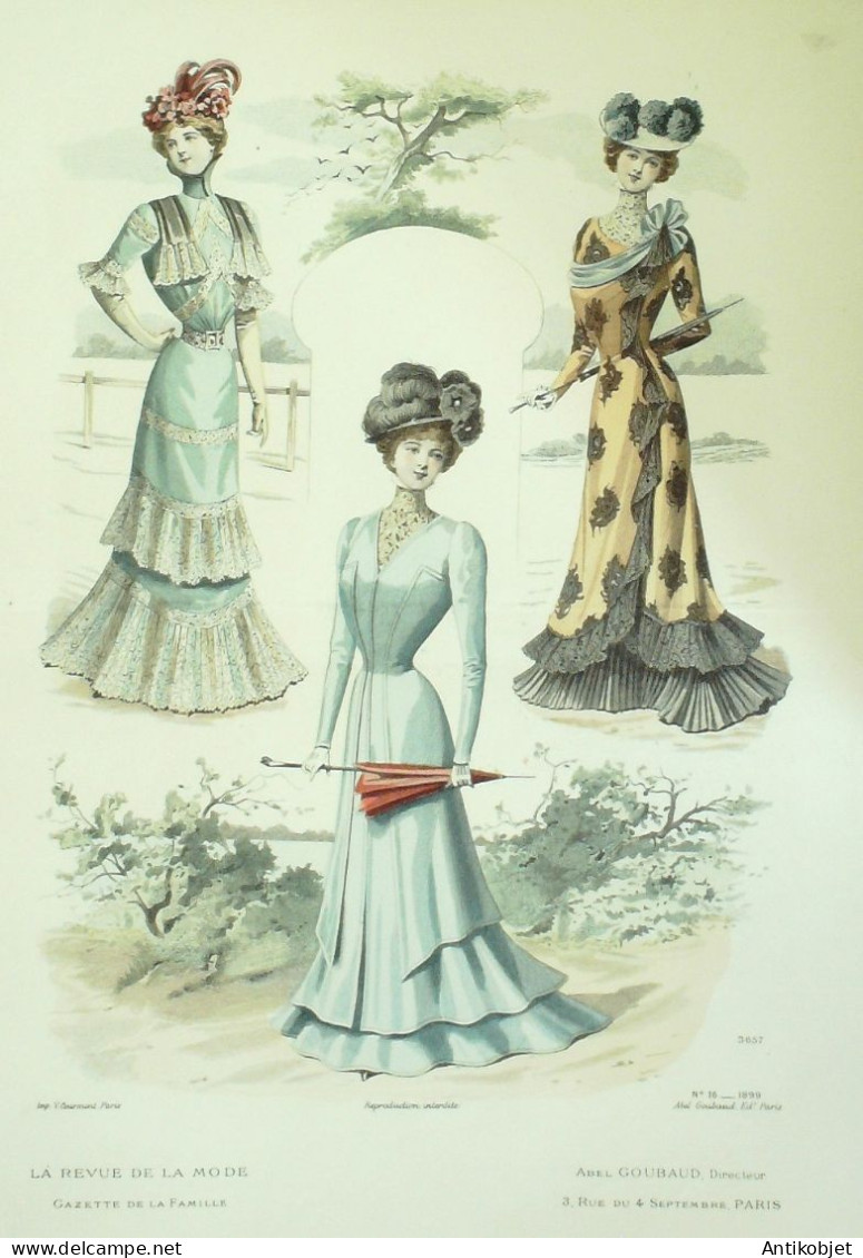 Gravure De Mode Revue De La Mode Gazette 1899 N°16 - Ante 1900