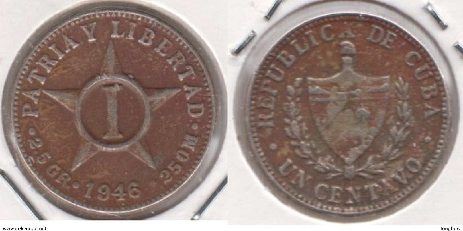 Cuba 1 Centavo 1946 KM#9.2 - Used - Kuba