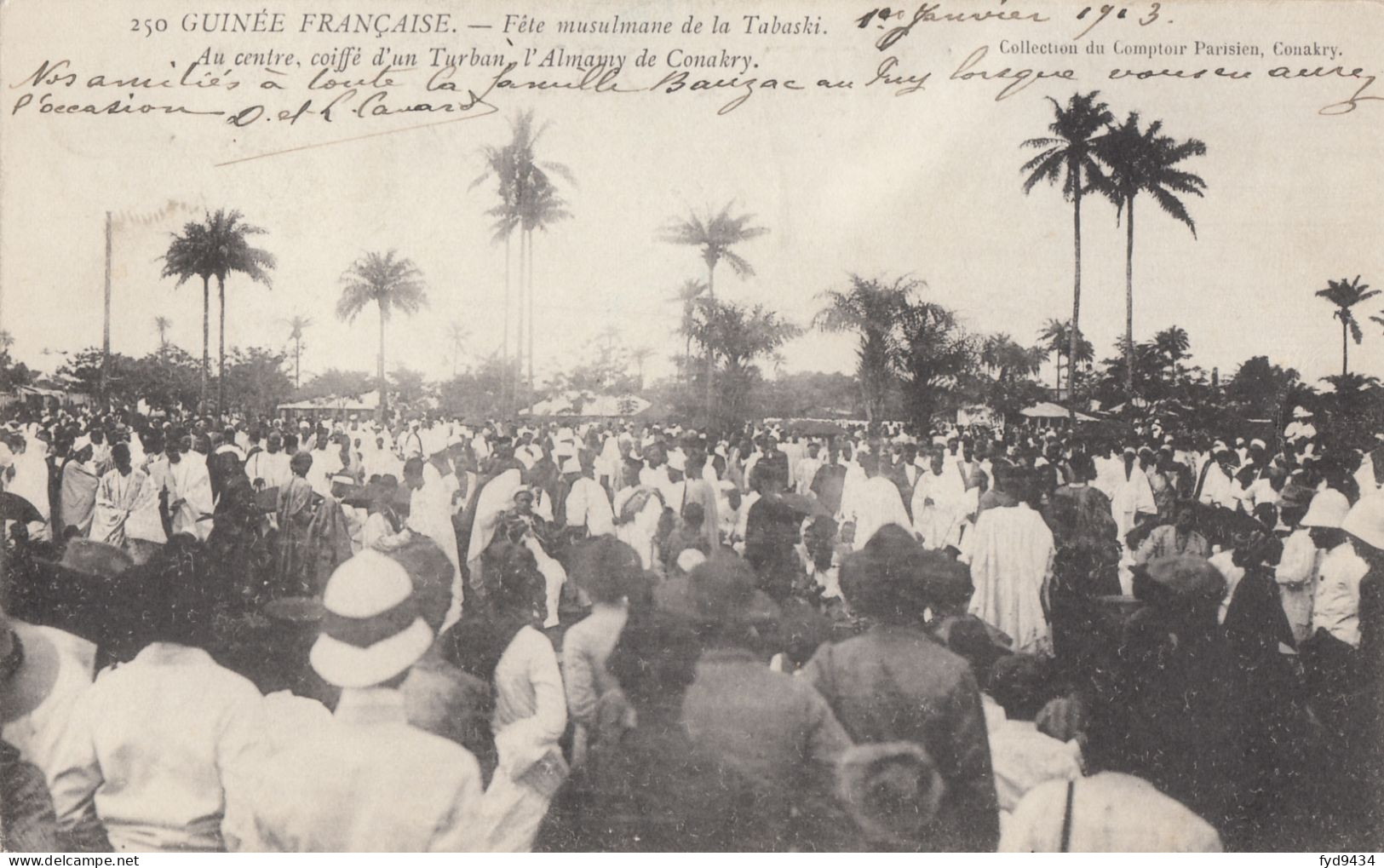 CPA - Fête Musulman De La Tabaski - Au Centre Coiffé D'un Turban L'Almamy De Conakry - Guinée Française