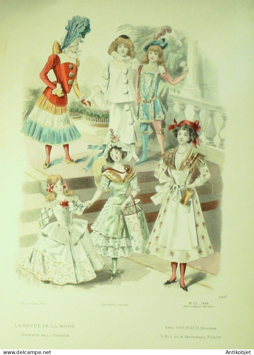 Gravure De Mode Revue De La Mode Gazette 1899 N°52 Travestissements (Costumes D'enfants) - Before 1900