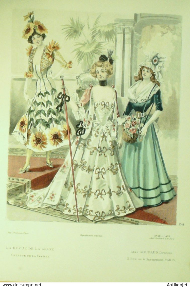 Gravure De Mode Revue De La Mode Gazette 1899 N°50 Travestissements - Avant 1900