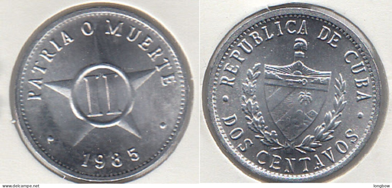 Cuba 2 Centavos 1985 (long Edge Denticles) Km#104.1 - Used - Kuba