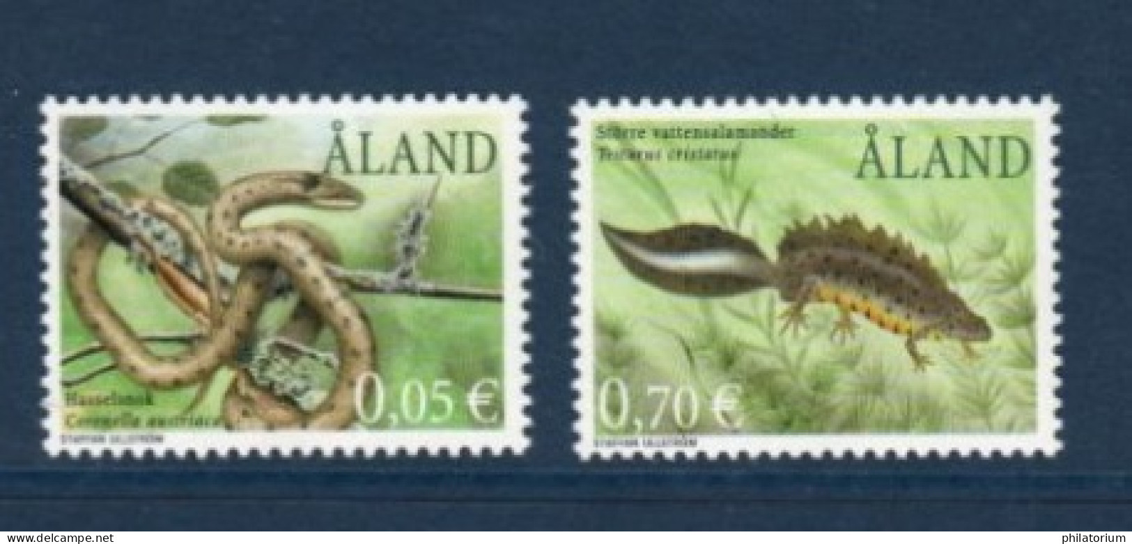 Aland, **, Yv, Mi 199, 200, SG 208, 209, Coronelle Lisse, Triton à Crête, - Aland