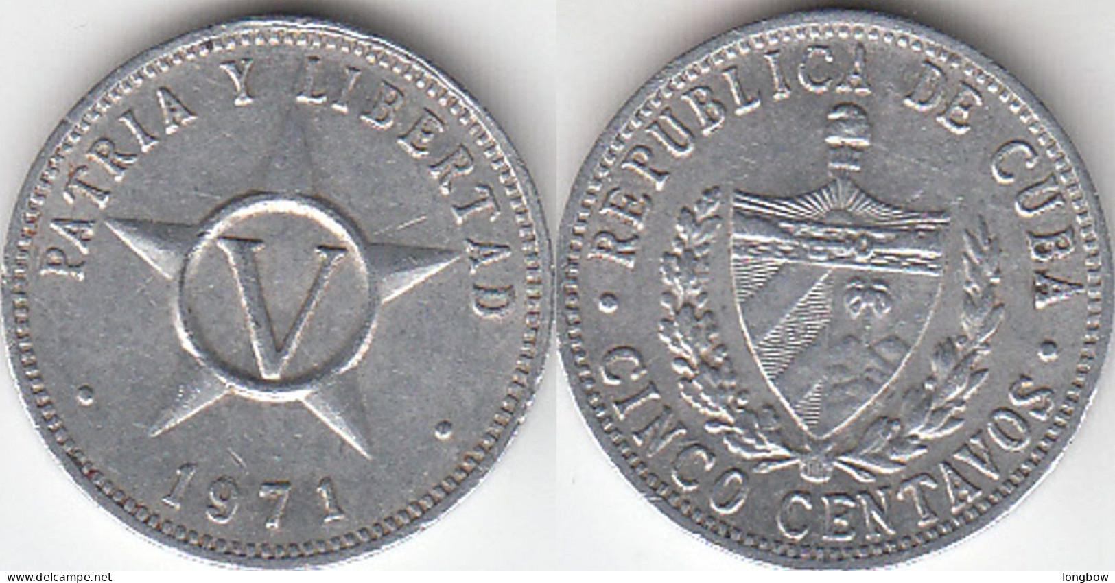 CUBA 5 Centavos 1971 KM#34 - Used - Kuba