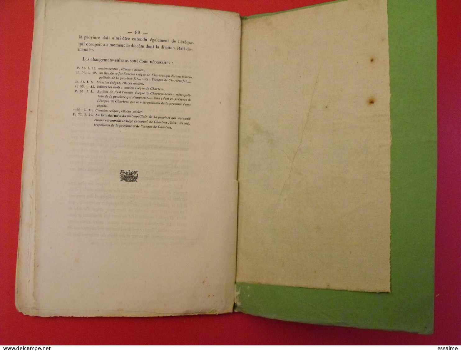 Demande De L'érection à Laval D'un évêché. Mayenne. Débecourt 1842 - Pays De Loire