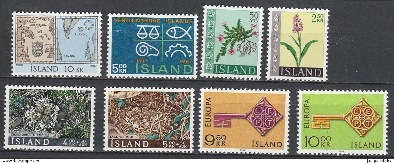 Iceland      .       Yvert    .     8 Stamps       .     **      .      MNH - Unused Stamps