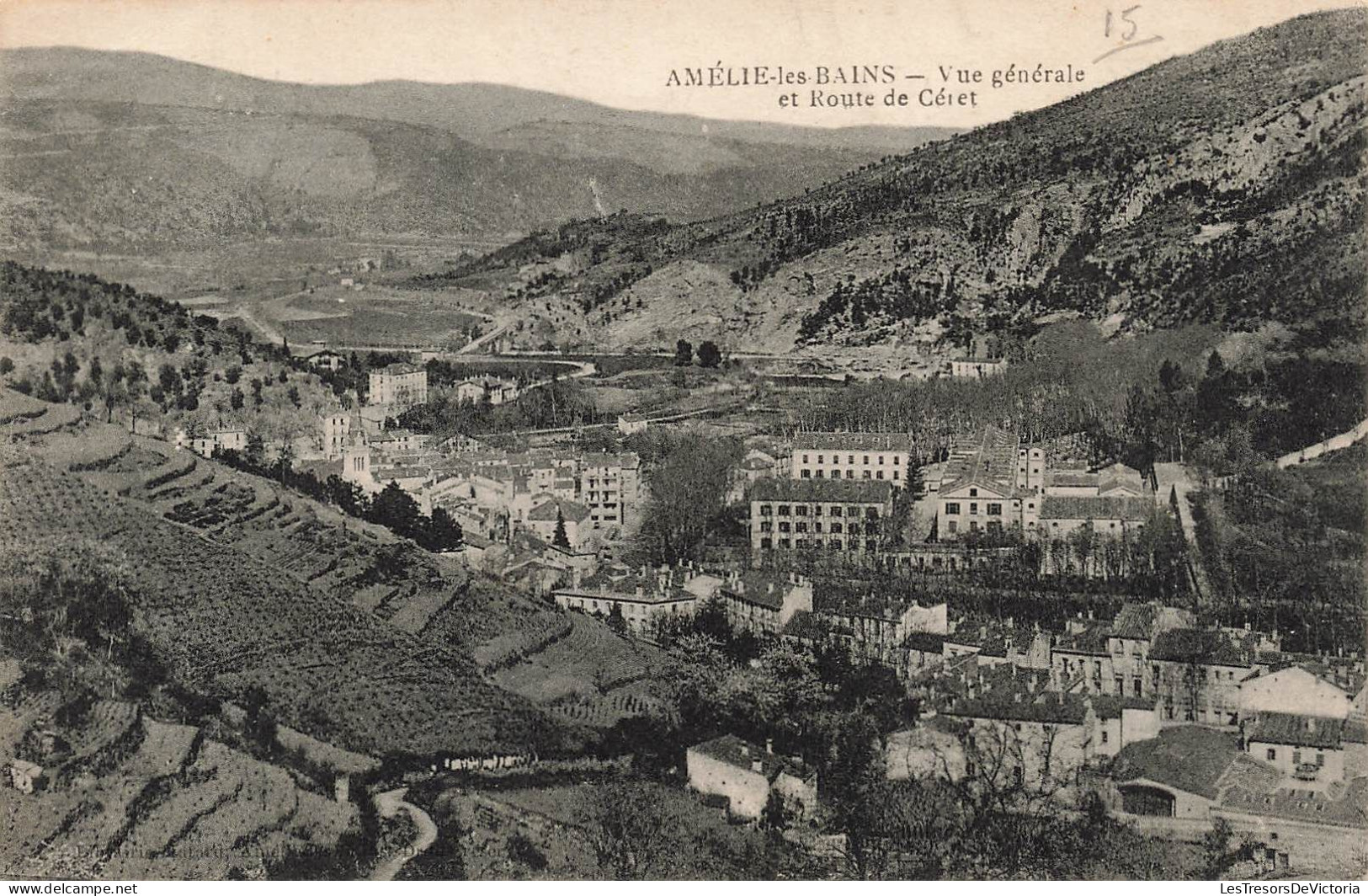 FRANCE - Amélie Les Bains - Vue Générale De La Ville Et La Route De Céret - Carte Postale Ancienne - Amélie-les-Bains-Palalda