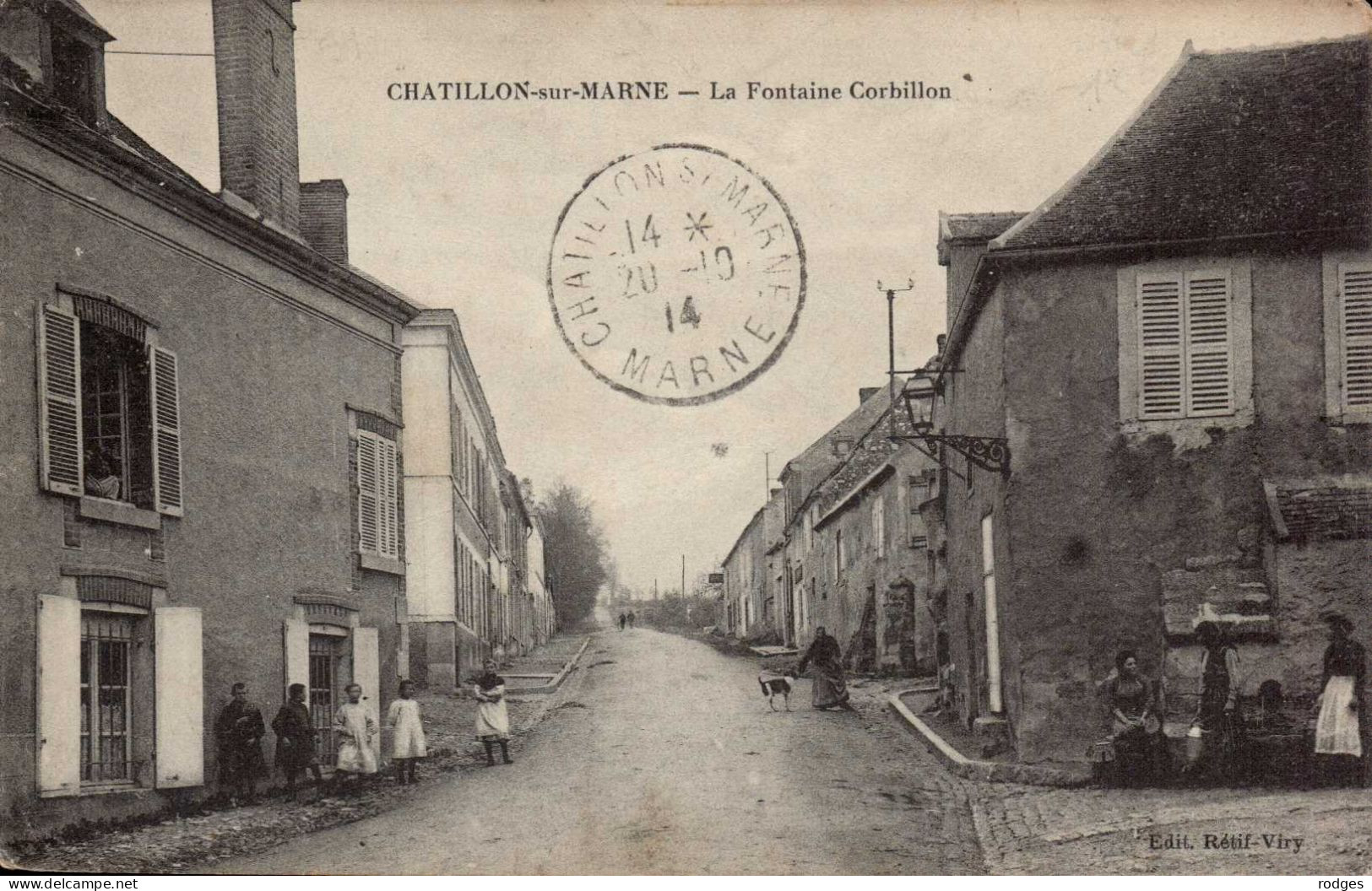 51 , Cpa CHATILLON Sur MARNE , La Fontaine Corbillon (3724.MS3) - Châtillon-sur-Marne