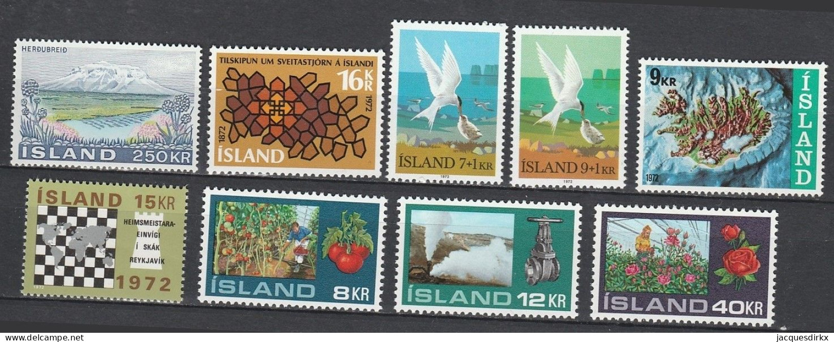 Iceland      .       Yvert    .     9 Stamps      .     **      .      MNH - Ungebraucht