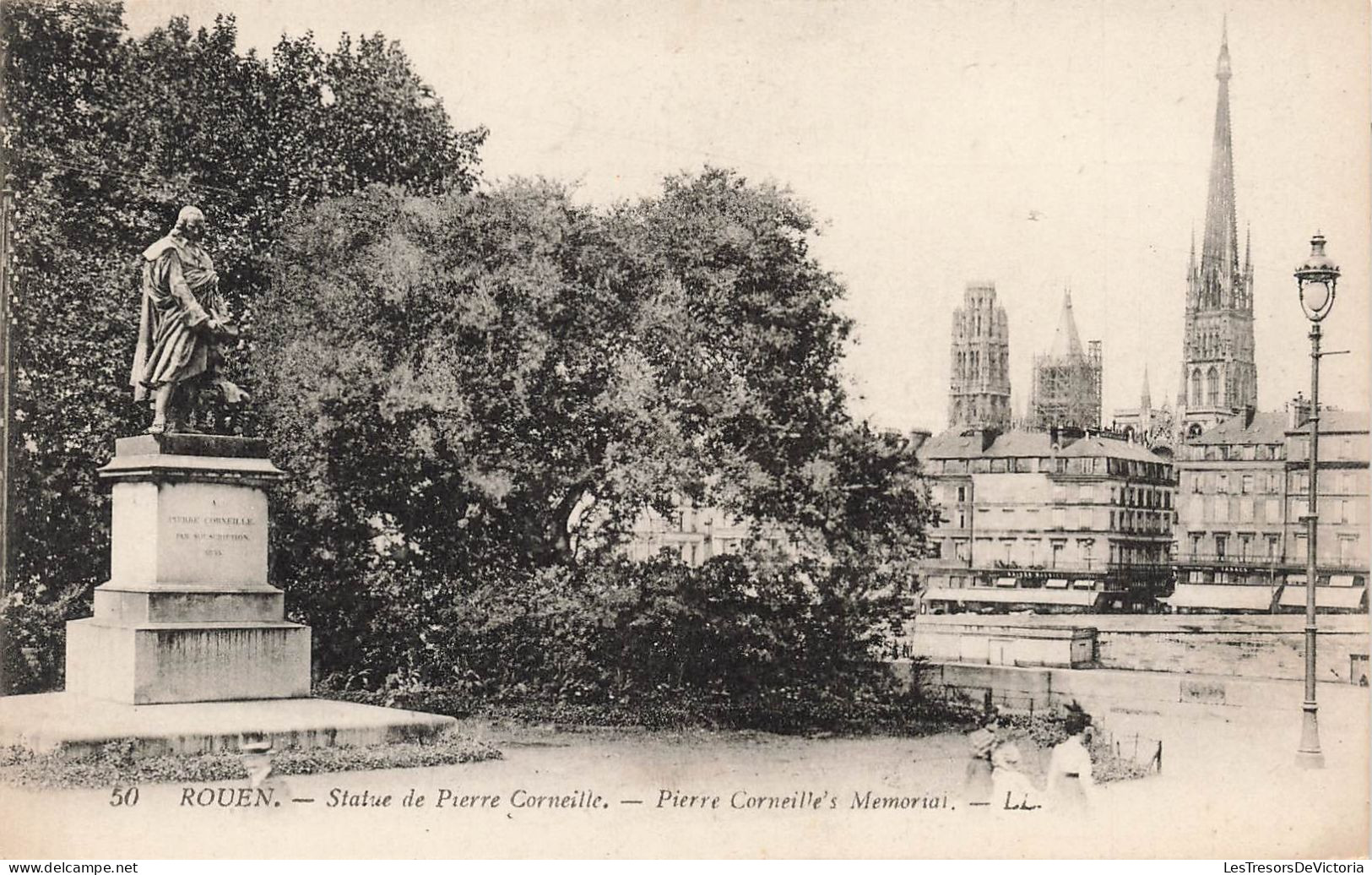 FRANCE - Rouen - Vue Sur La Statue De Pierre Corneille - Carte Postale Ancienne - Rouen