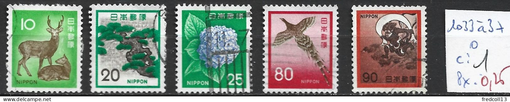 JAPON 1033 à 37 Oblitérés Côte 1 € - Used Stamps