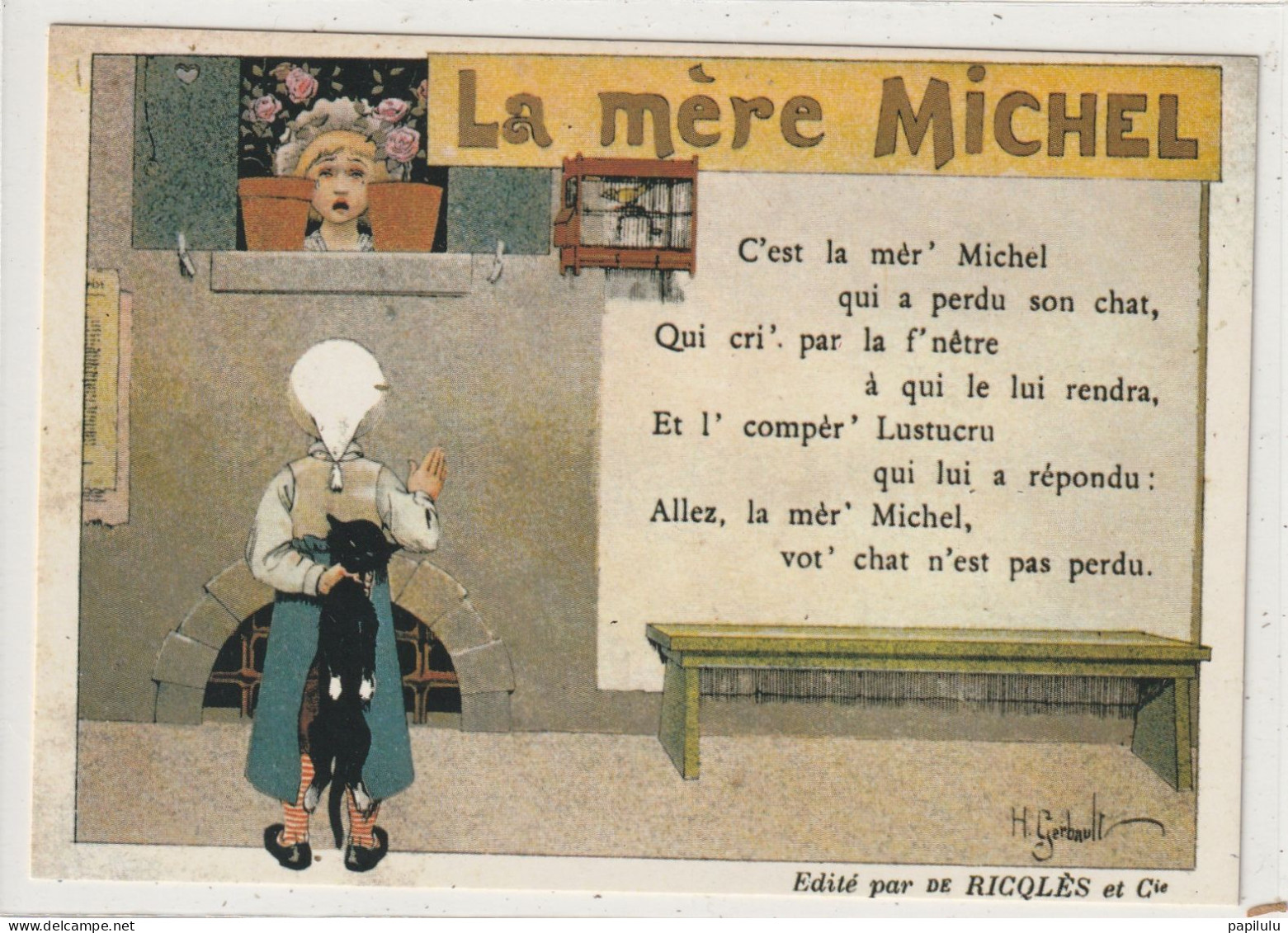 CONTES FABLES 17 : La Mère Michel : édit. F Nugeron C C 5 Vieille Chansons Françaises édité Par Ricqlès Et Cie - Märchen, Sagen & Legenden