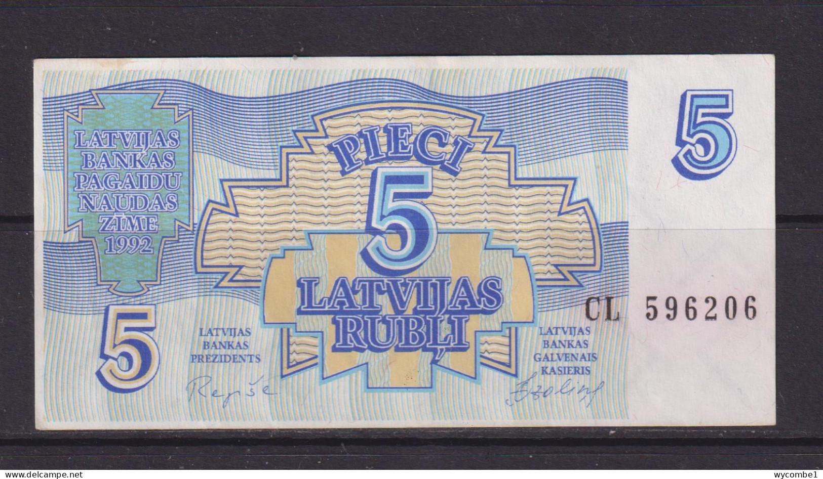 LATVIA - 1992 5 Rubli Circulated Banknote - Letland