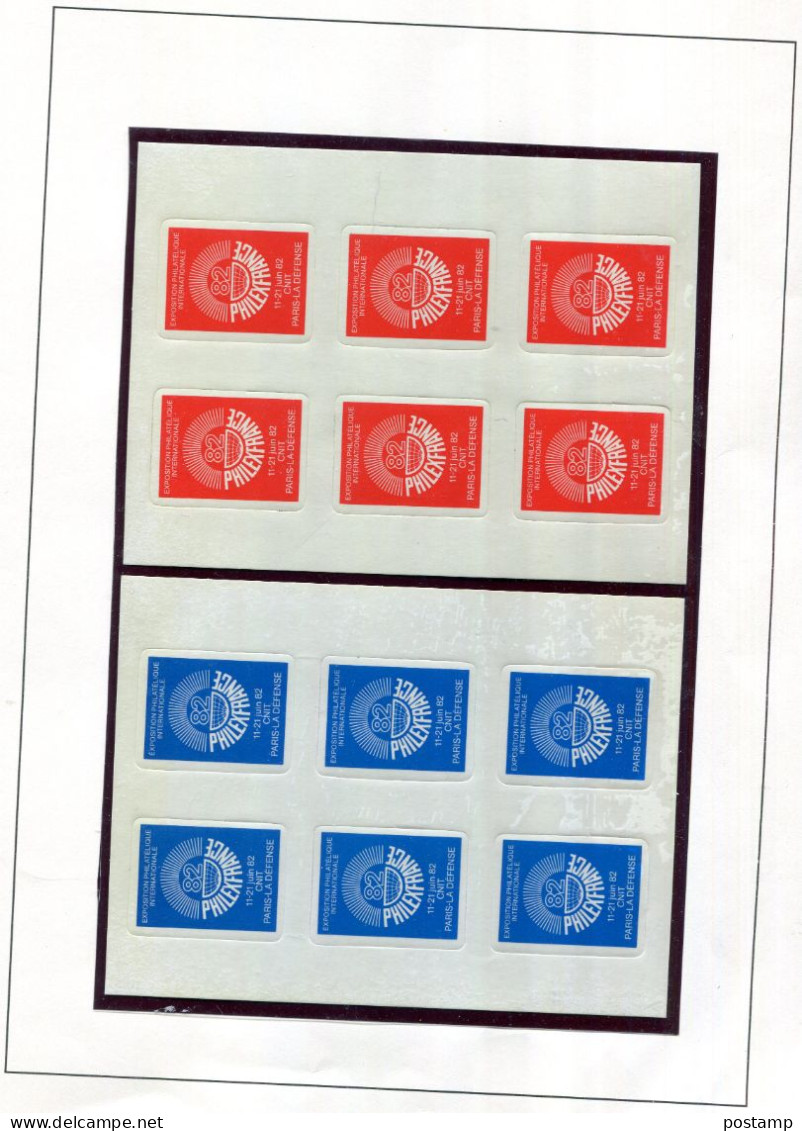 I2 Blocs Bleu+rouge  Complets 6X 2 VIgnettes NEUVES  ""PHILEX FRANCE1982+neufs Impec Sans Charnière - Expositions Philatéliques