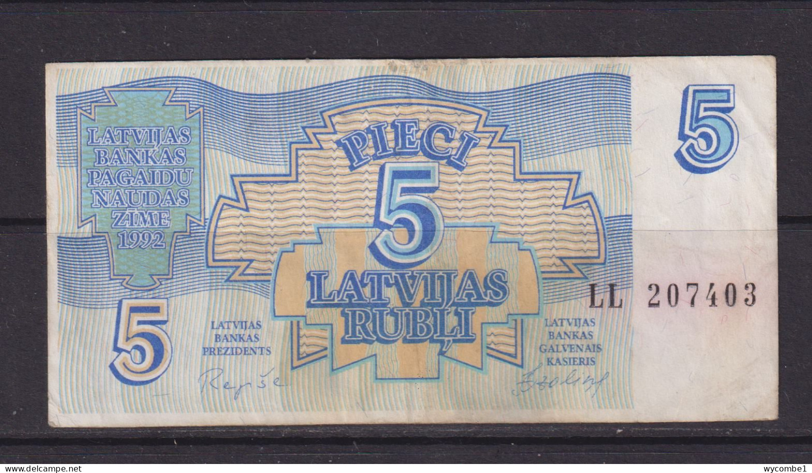 LATVIA - 1992 5 Rubli Circulated Banknote - Latvia