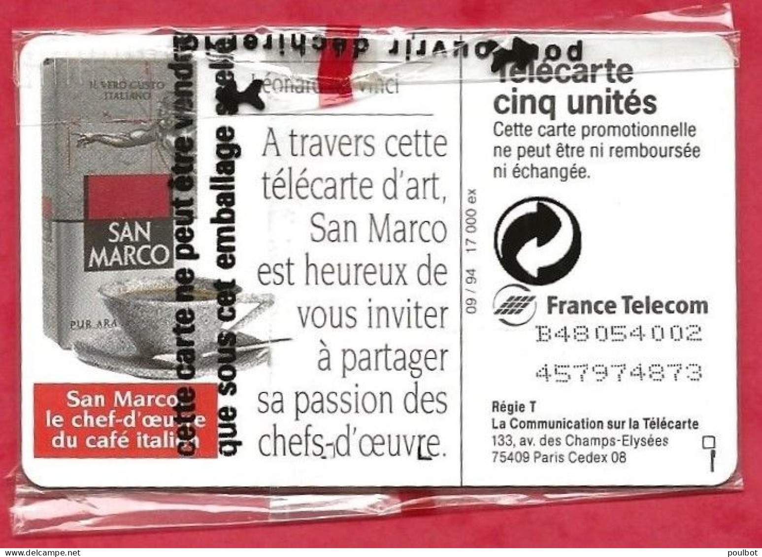 Télécarte NSB Gn 80 San Marco - Léonard De Vinci - 5 Unità