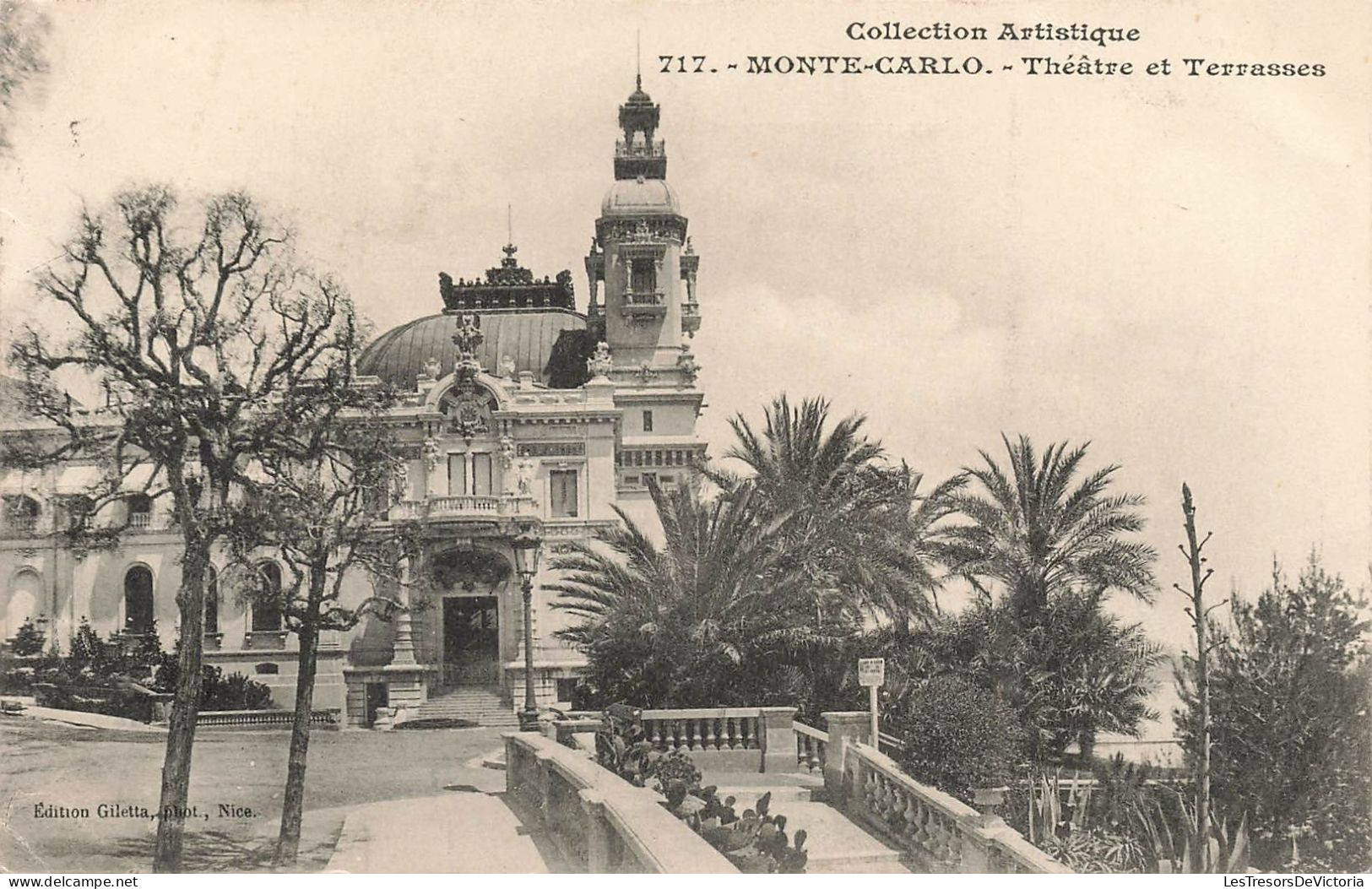 MONACO - Monte Carlo - Théâtre Et Terrasses - Carte Postale Ancienne - Monte-Carlo