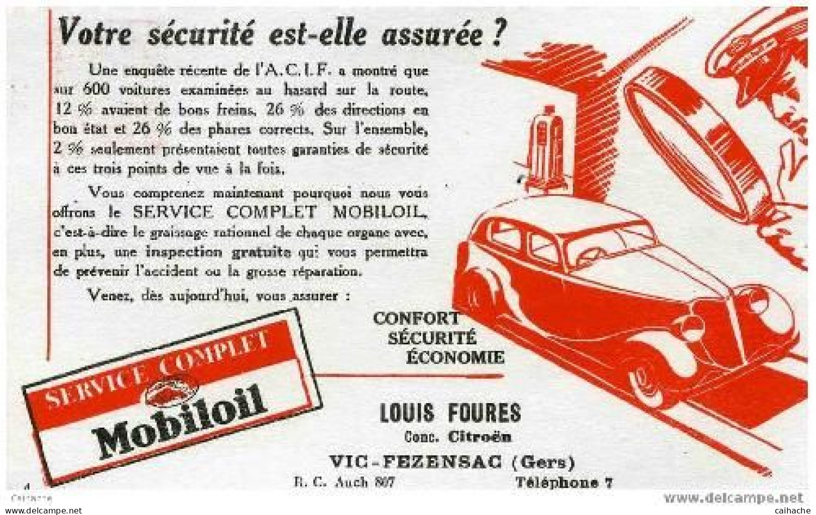 32 - VIC FEZENSAC - CITROEN - Carte Postale Pub.- Garage Citroën Louis Fourés - - Vic-Fezensac