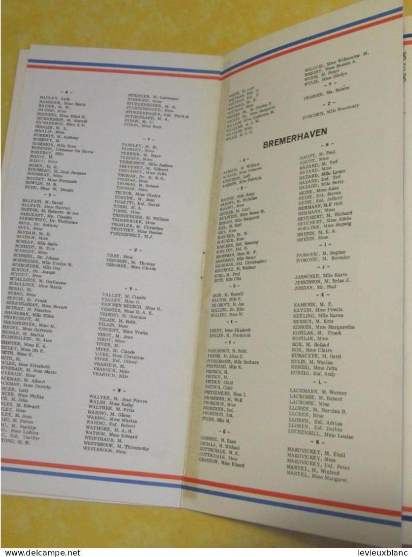 Paquebot " FRANCE"/Commandant Pettré /New-York-Southampton-Le Havre -Bremerhaven/Liste De Passagers/1972   MAR115 - Autres & Non Classés