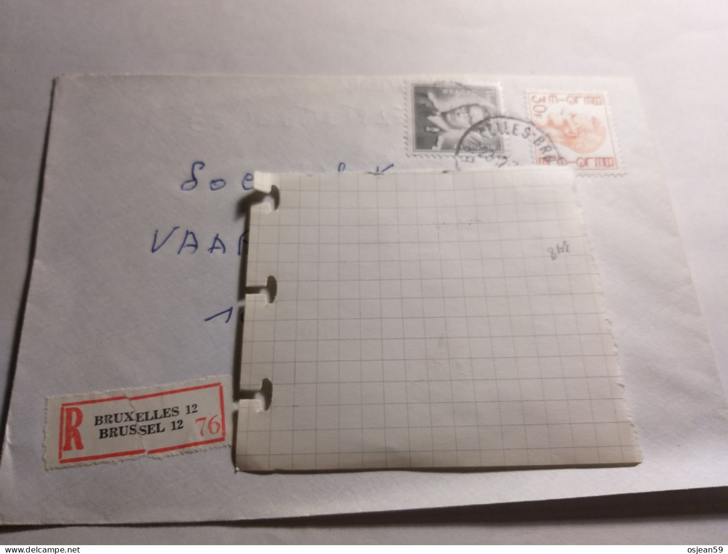 1,50Fr En Recommandé De Bruxelles Le 23/12/1974.. - 1953-1972 Anteojos