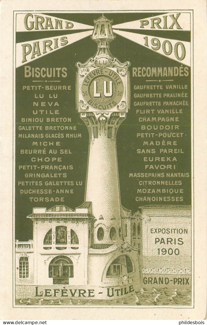 CARTE PUBLICITAIRE  LU  Biscuits LEFEVRE UTILE  Usine A Nantes - Lu