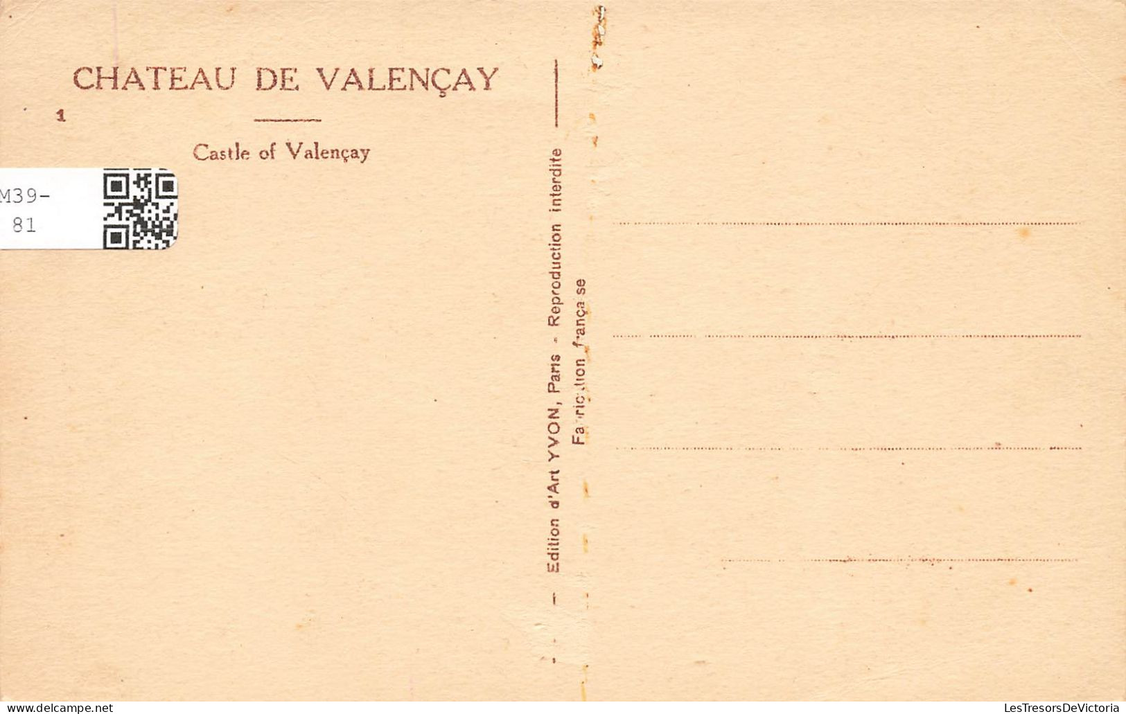 FRANCE - Vue Générale Du Château De Valençay - Carte Postale Ancienne - Andere & Zonder Classificatie