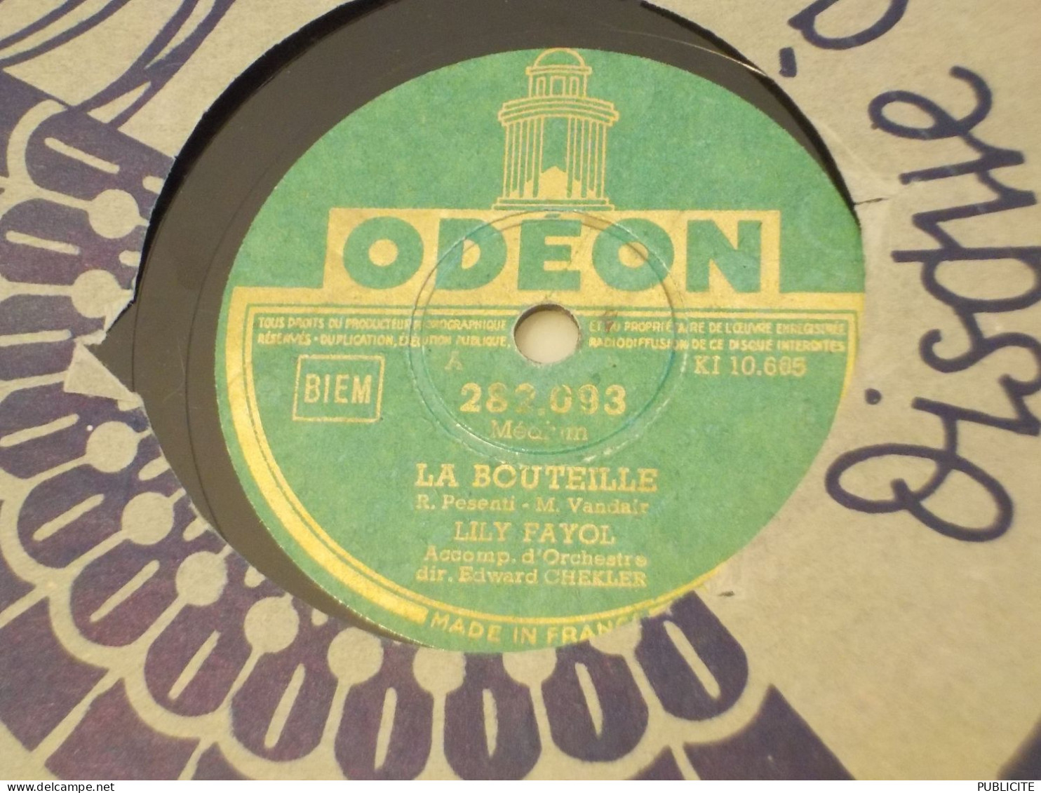 DISQUE 78 TOURS CHANSON LILY FAYOL 1949 - 78 Rpm - Schellackplatten