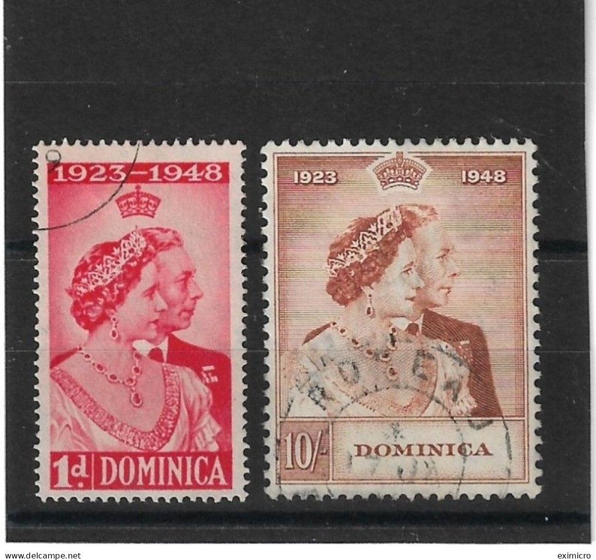 DOMINICA 1948 SILVER WEDDING SET FINE USED Cat £48+ - Dominica (...-1978)