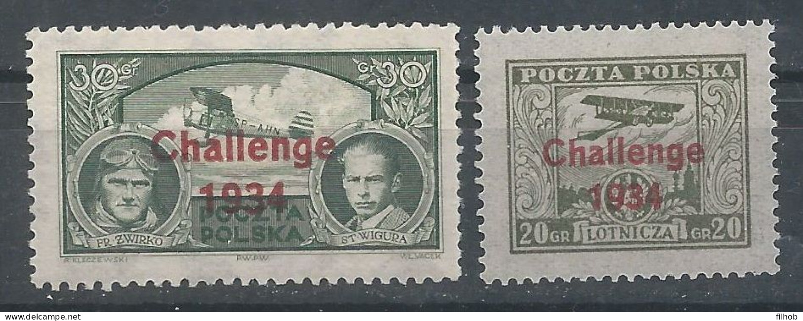 Poland Stamps MNH ZC 268-69: Sport Challenge 1934 - Unused Stamps