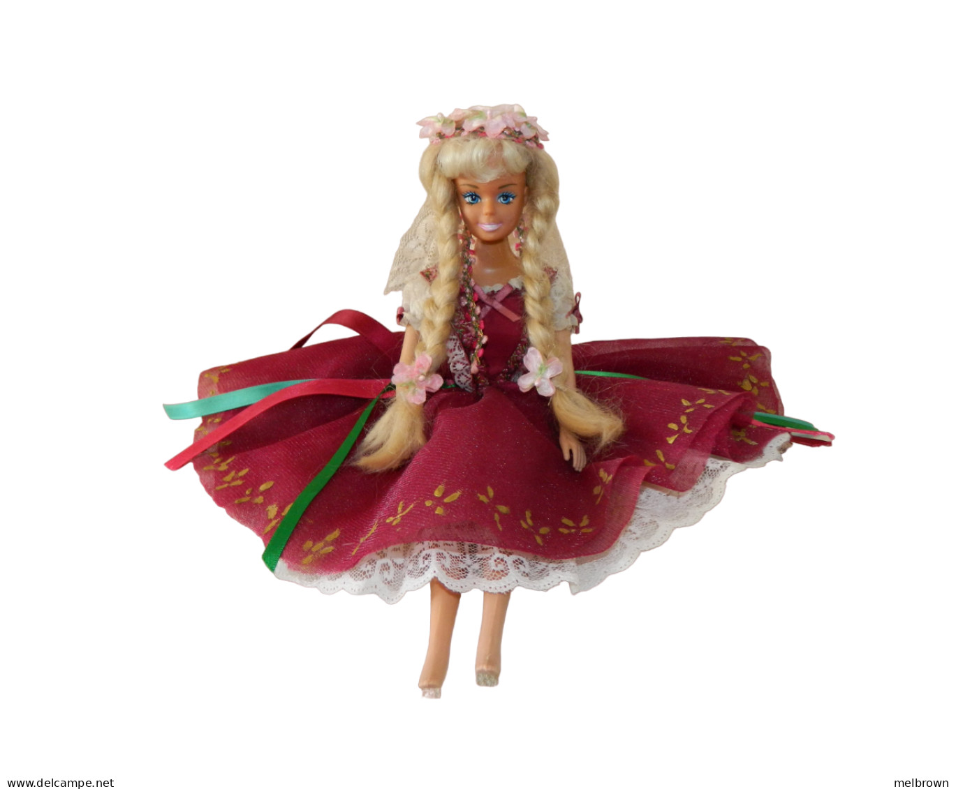Pretty TOYMAX TALKING DOLL In HANDMADE FOLKLORIC COSTUME Collectible - 12 Inches - Antikspielzeug
