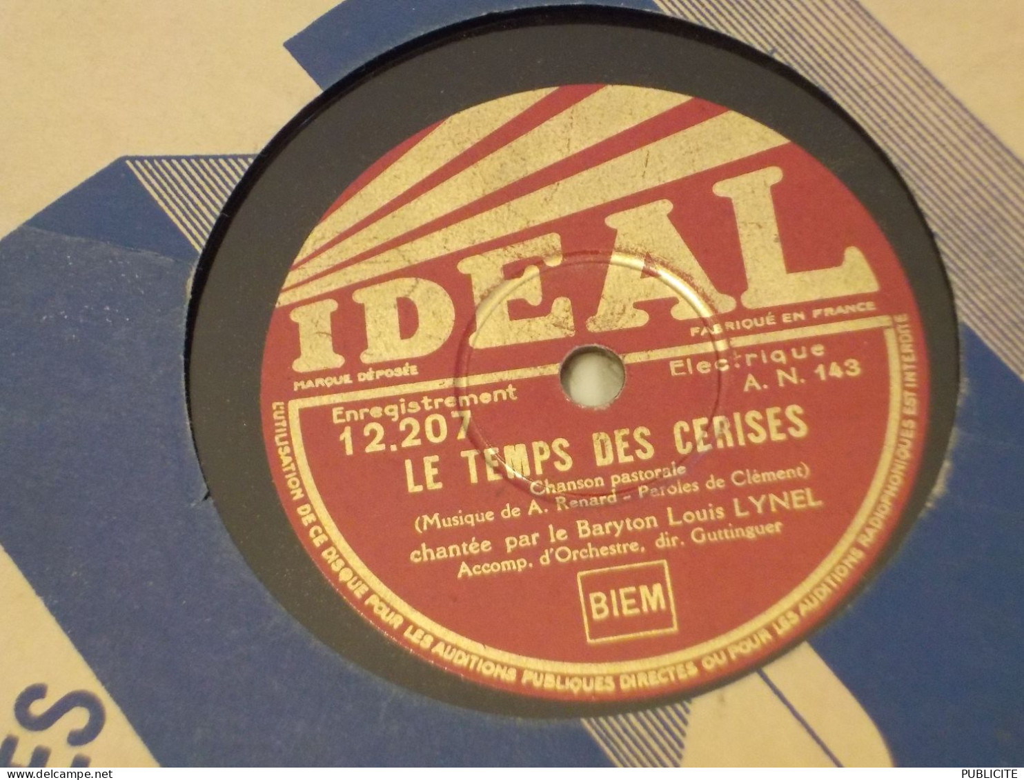 DISQUE 78 TOURS CHANSON BARYTON LOUIS LYNEL - 78 Rpm - Schellackplatten