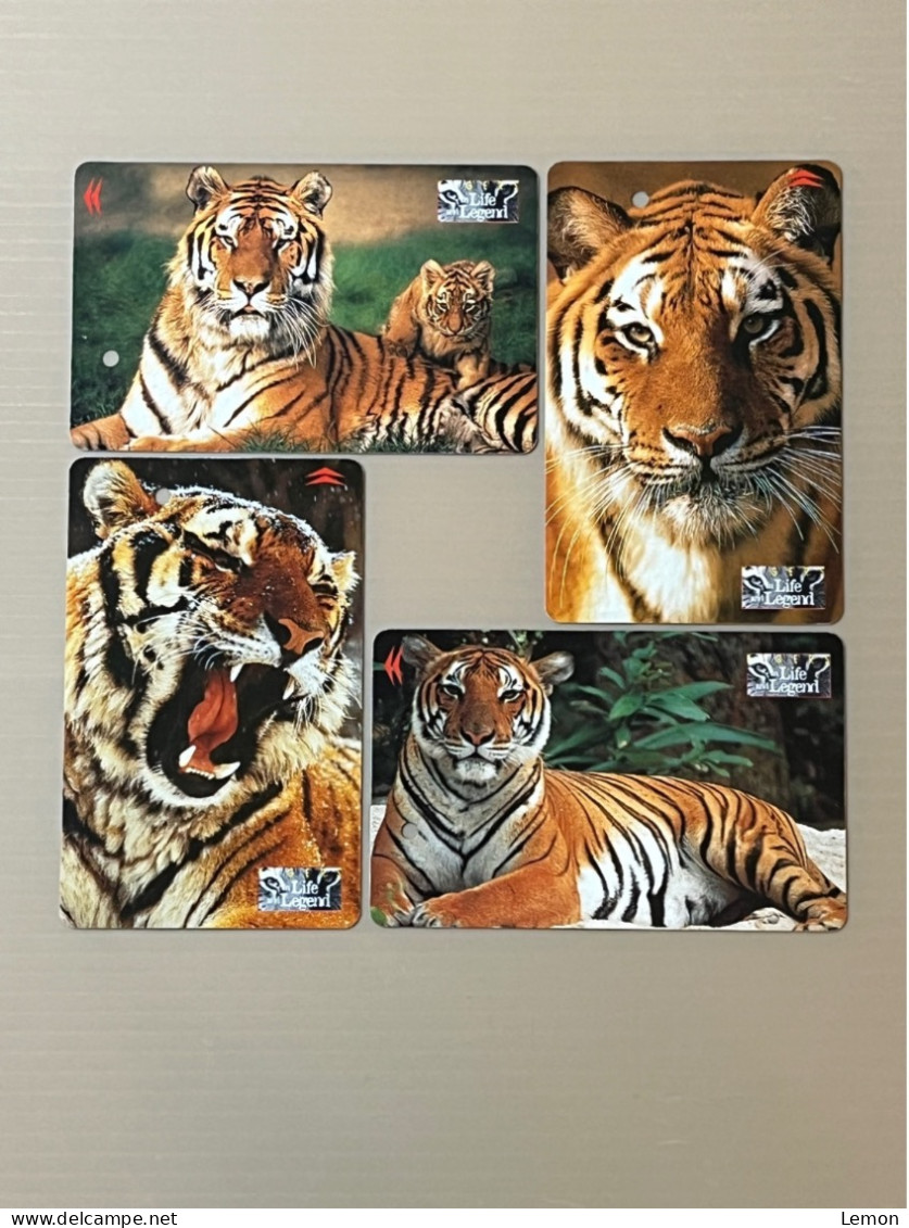 Singapore SMRT TransitLink Metro Train Subway Ticket Card, Life And Legend - TIGER, Set Of 4 Used Cards - Singapour