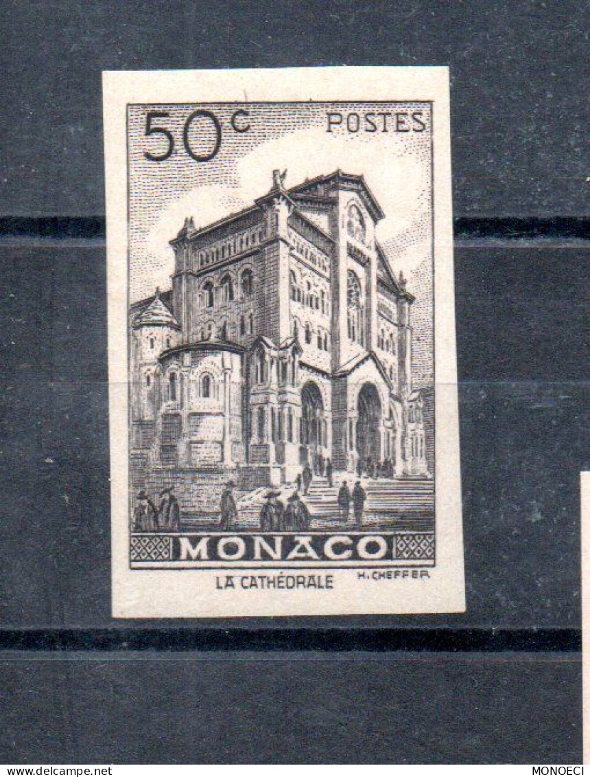 MONACO -- MONTE CARLO -- NON DENTELE -- Timbre 50 C. Brun-noir - Neuf ** -- Cathédrale De Monaco - Varietà