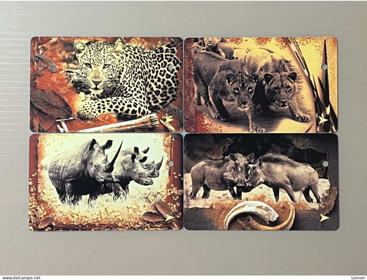 Singapore SMRT TransitLink Metro Train Ticket Card, The Wildlife Collection, Set Of 4 Used Cards - Singapour