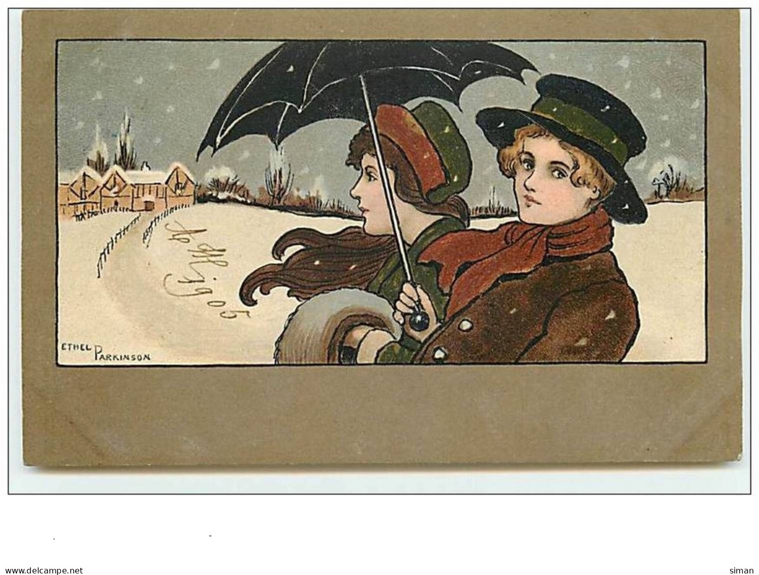 N°9126 - Carte Illustrateur - Ethel Parkinson - MM Vienne N°191 - Couple Sous Un Parapluie - Parkinson, Ethel