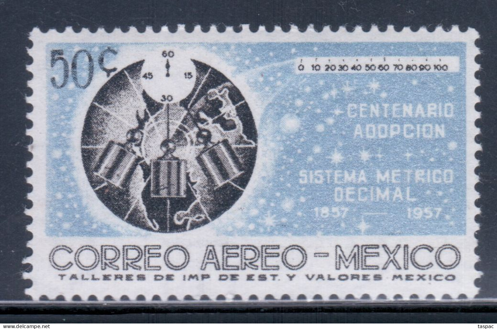 Mexico 1957 Mi# 1077 ** MNH - Centenary Of The Adoption Of The Metric System In Mexico / Space - América Del Norte