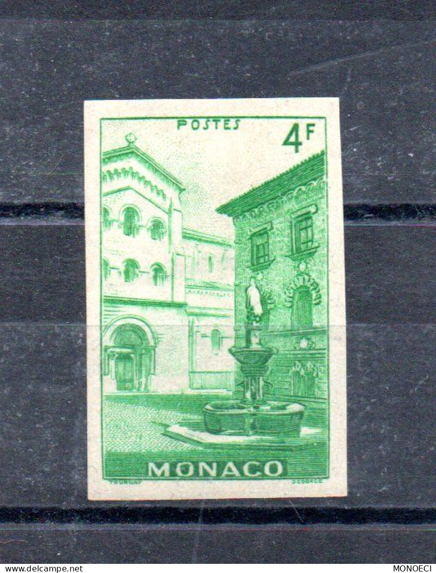 MONACO -- MONTE CARLO -- NON DENTELE -- Timbre 4 Francs émeraude - Neuf ** -- Place Saint Nicolas - Errors And Oddities