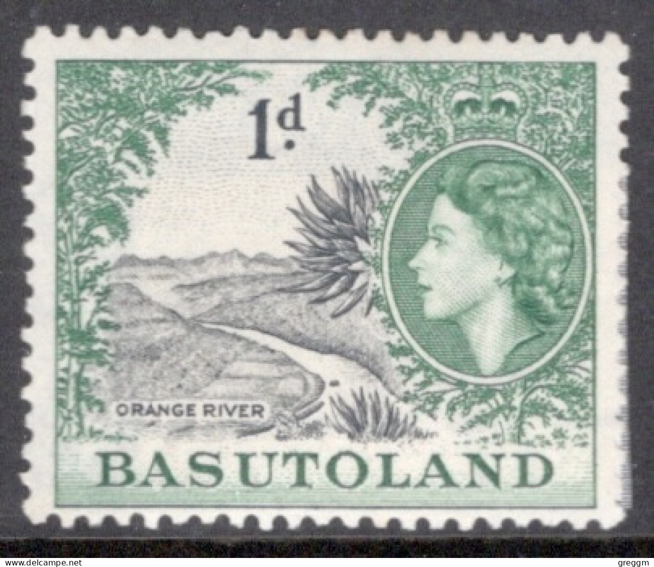 Basutoland 1954 Single 1d Stamp From The Queen Elizabeth Definitive Set In Mounted Mint. - 1933-1964 Kolonie Van De Kroon