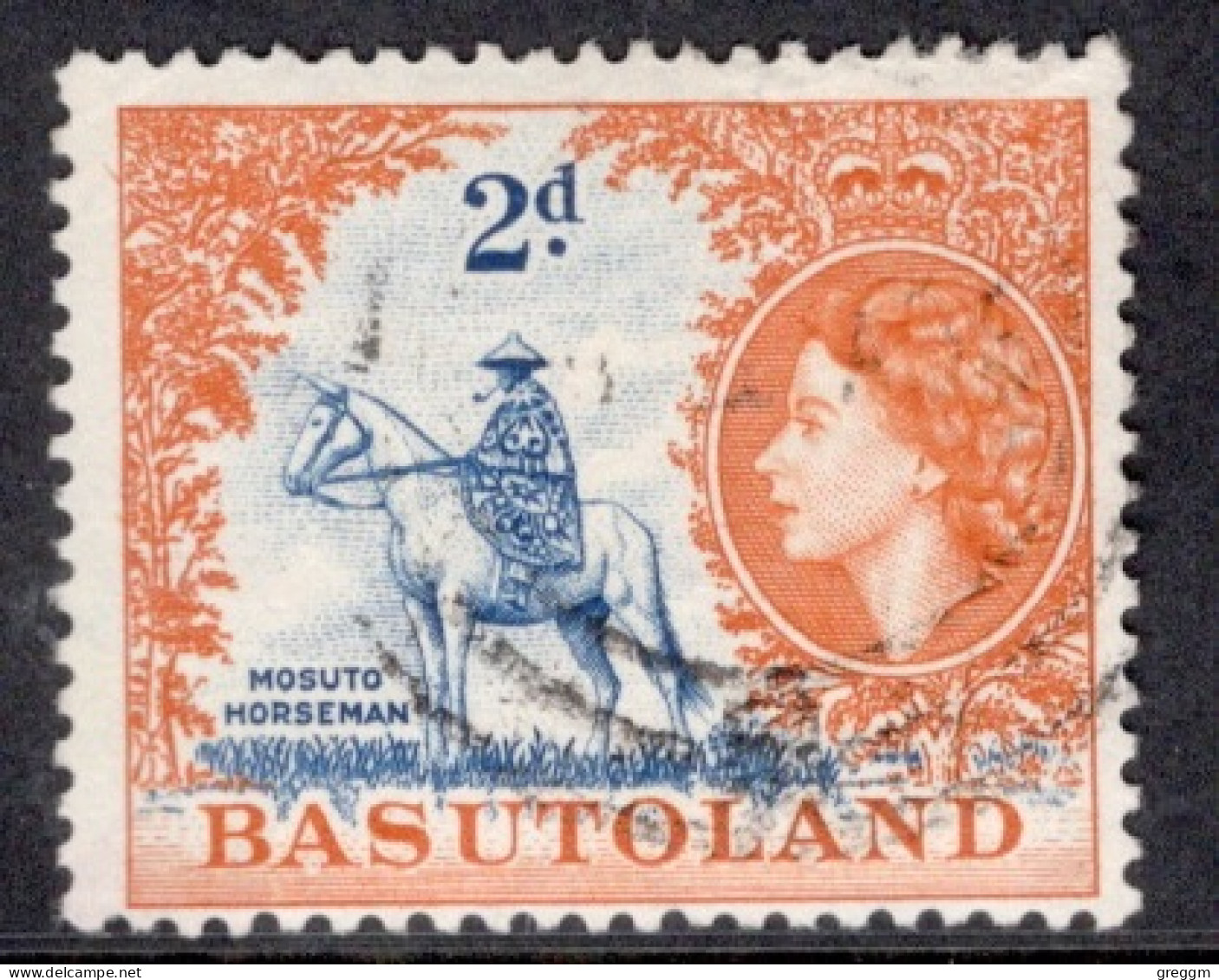 Basutoland 1954 Single 2d Stamp From The Queen Elizabeth Definitive Set In Fine Used. - 1933-1964 Colonie Britannique