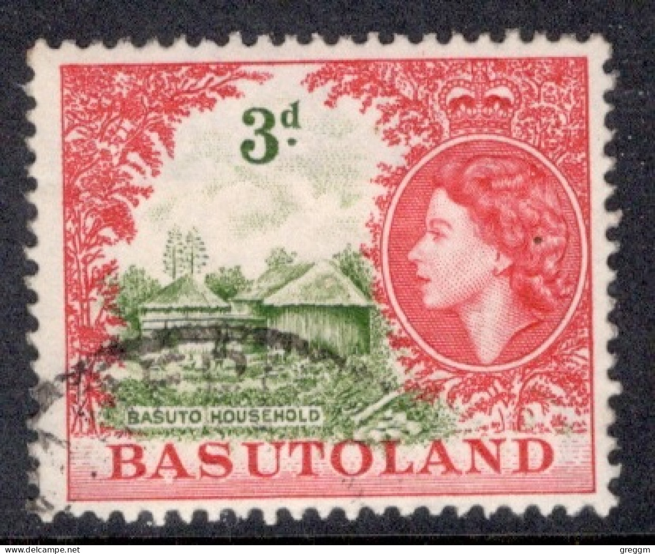 Basutoland 1954 Single 3d Stamp From The Queen Elizabeth Definitive Set In Fine Used. - 1933-1964 Crown Colony