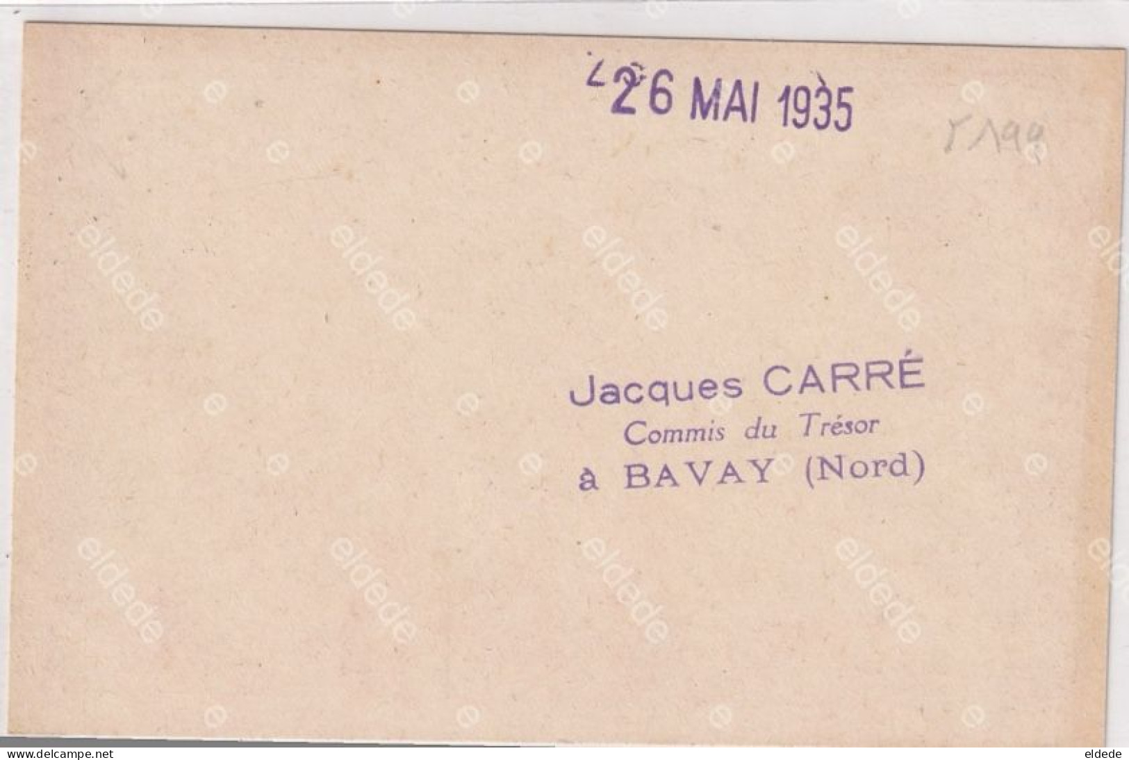 Cachet Jacques Carré Commis Trésor Bavay 1935 Pub Pneu Wolber Cycles Innovation Herby'ns  Velo Acrobate - Bavay
