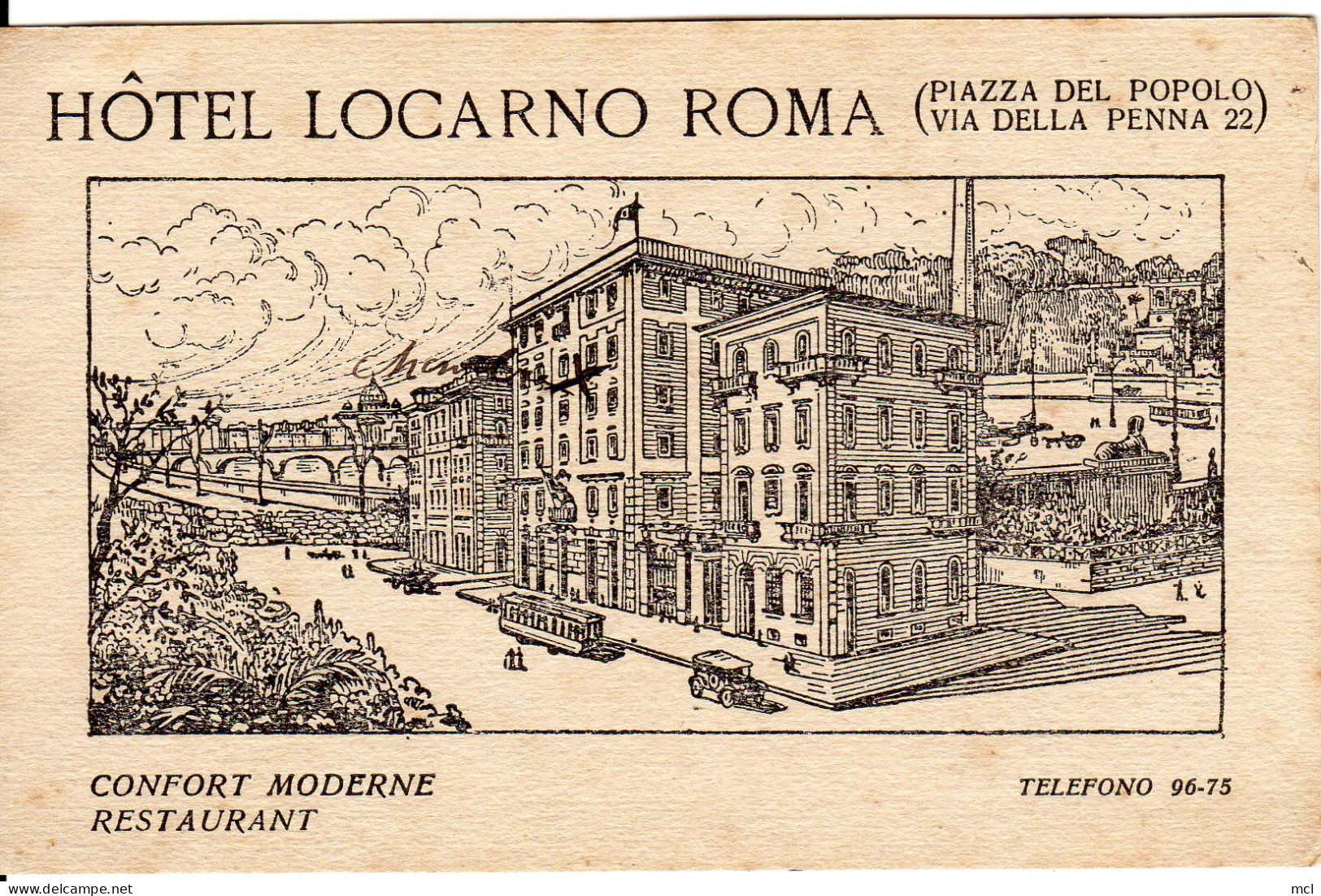 Hôtel Locarno Roma Publicité - Cafés, Hôtels & Restaurants
