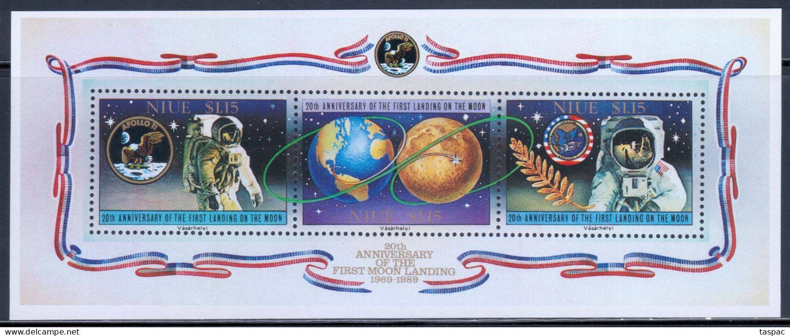 Niue 1989 Mi# Block 114 ** MNH - First Moon Landing, 20th Anniv. / Space - Oceanië